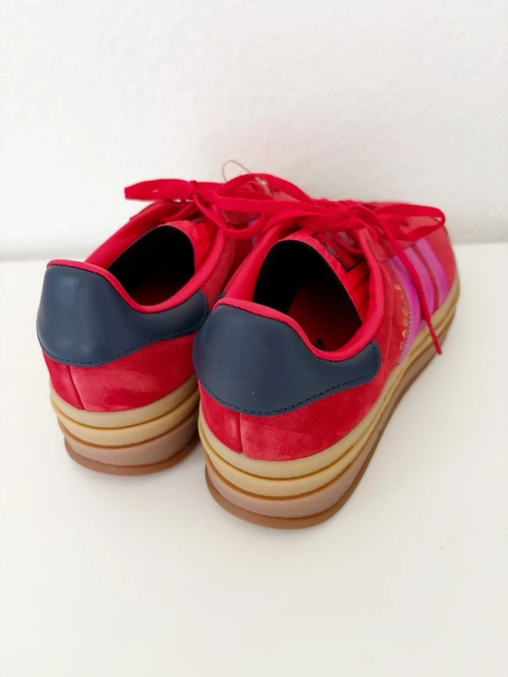 Adidas Gazelle Bold Platform Sneakers Women 8.5 Red Lucid Fuchsia NWT - Picture 7 of 14